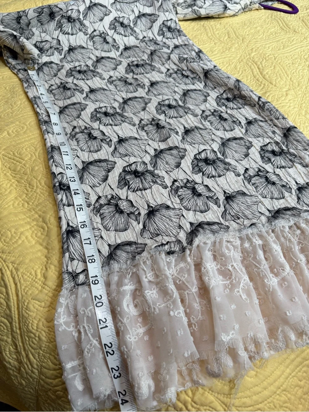 H040 POL M pp21 Cream Floral Overlay Lace A Lot of Details Maxi Jumpsuit Pants - Picture 15 of 16
